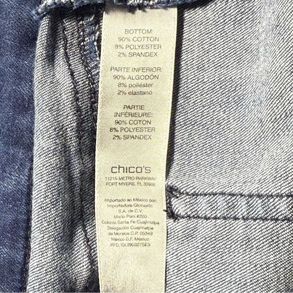 Chico’s Perfect Stretch skinny  ankle Blue Women's Jeans size 1.5 / 10 - Picture 7 of 8